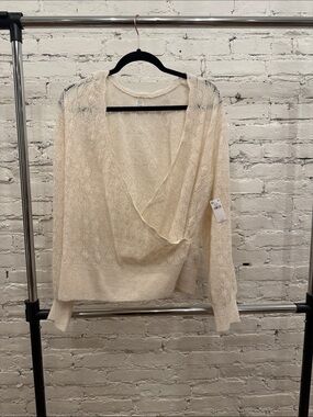 Old Navy Cream Fuzzy Open-Front Cardigan